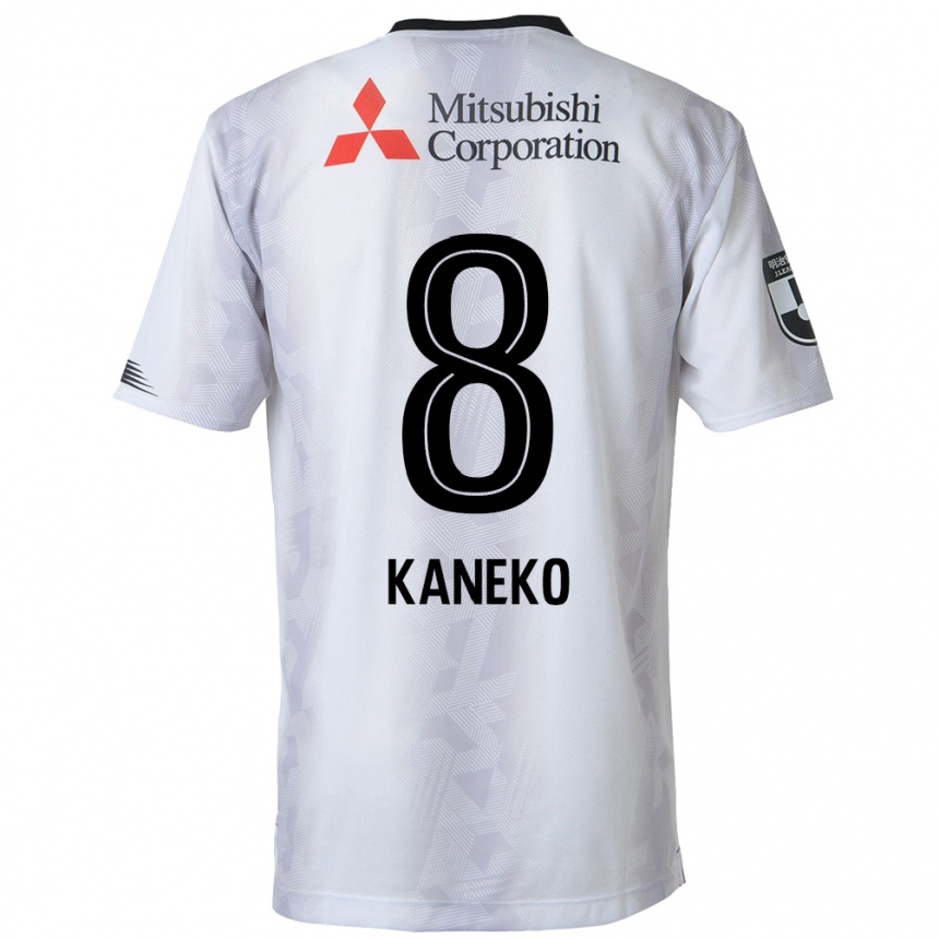 Women Football Shunsuke Kaneko #8 White Black Away Jersey 2024/25 T-Shirt Nz