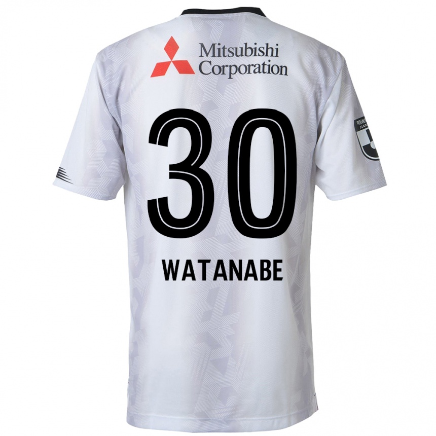 Women Football Matthew Watanabe #30 White Black Away Jersey 2024/25 T-Shirt Nz