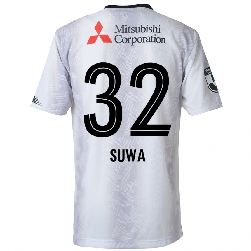 Women Football Keita Suwa #32 White Black Away Jersey 2024/25 T-Shirt Nz