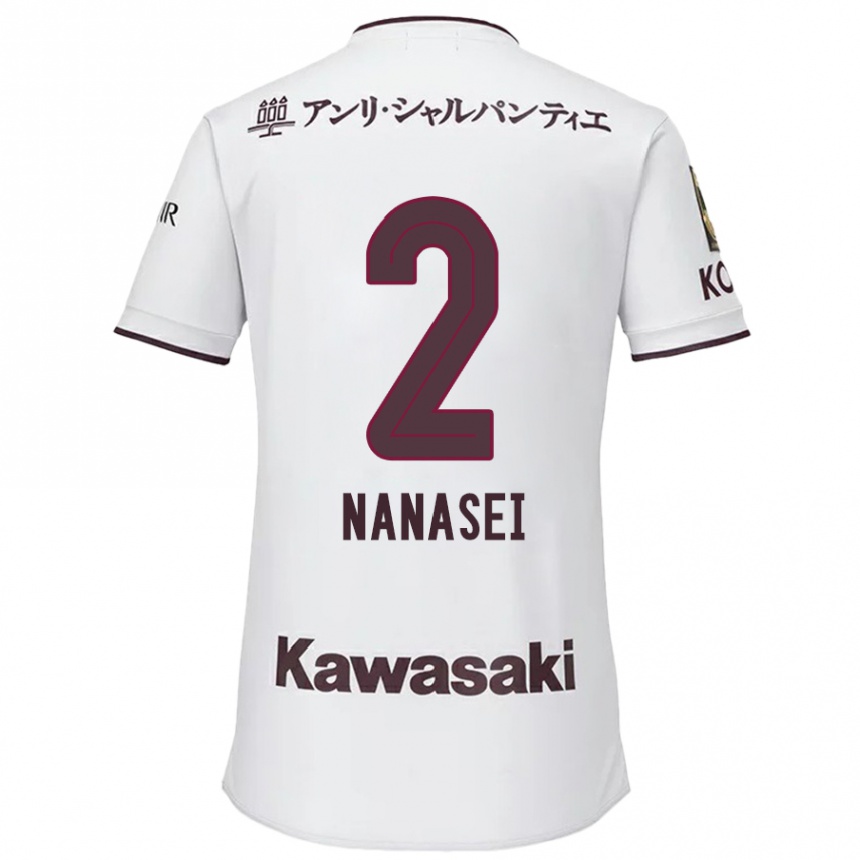 Women Football Nanasei Iino #2 White Red Away Jersey 2024/25 T-Shirt Nz