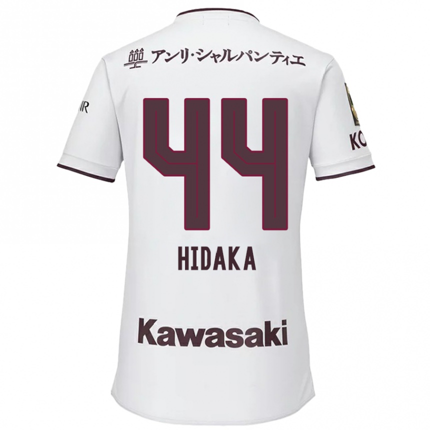 Women Football Mitsuki Hidaka #44 White Red Away Jersey 2024/25 T-Shirt Nz