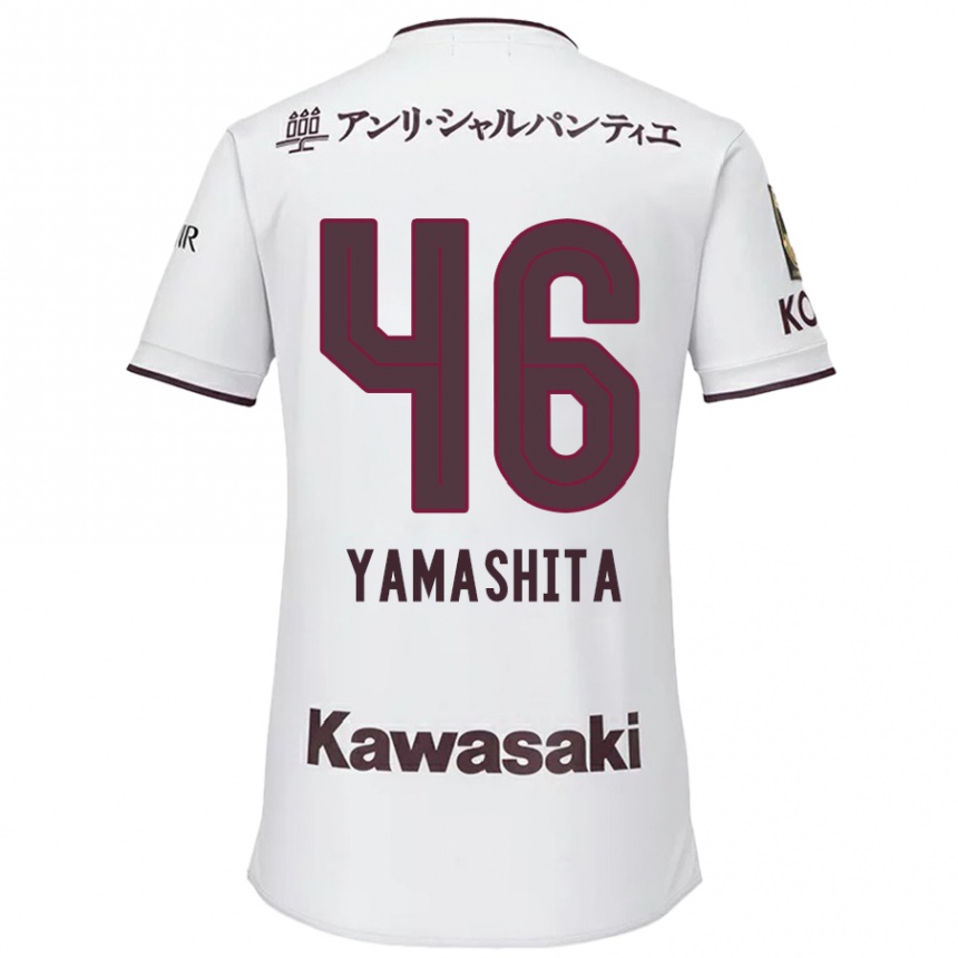 Women Football Hiroto Yamashita #46 White Red Away Jersey 2024/25 T-Shirt Nz