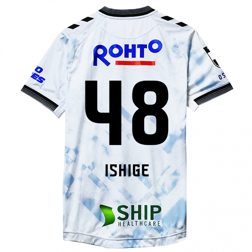 Women Football Hideki Ishige #48 White Black Away Jersey 2024/25 T-Shirt Nz