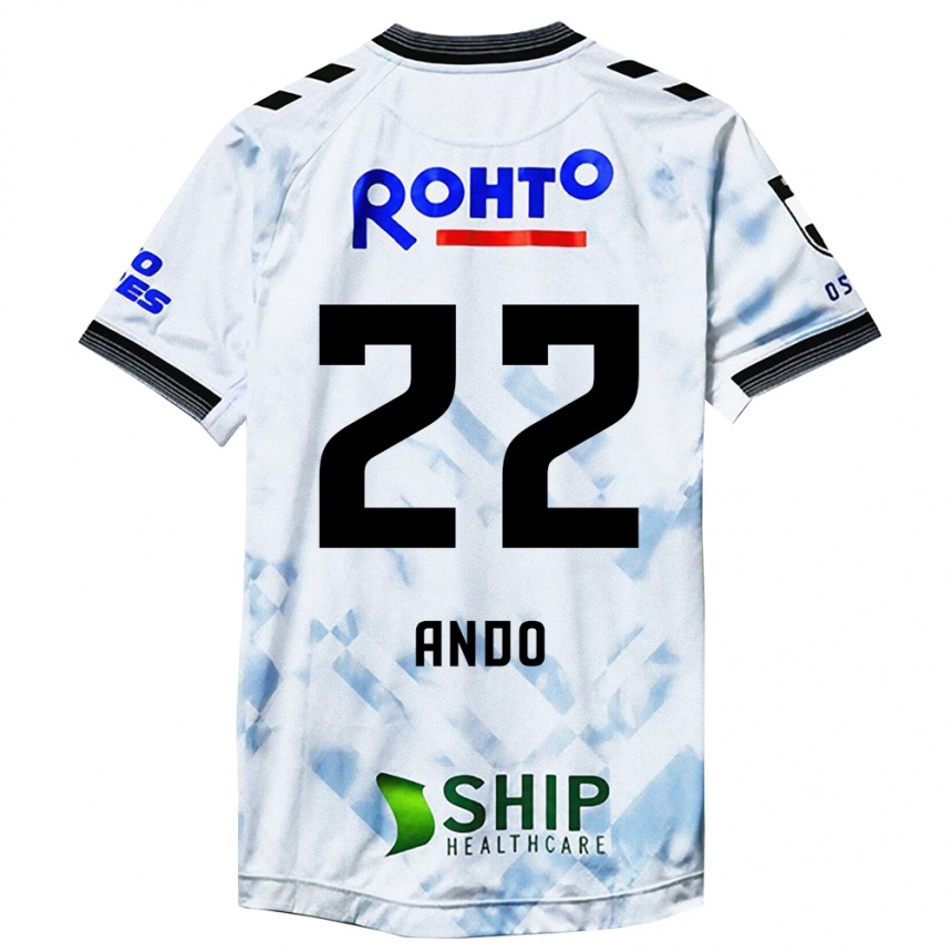 Women Football Rikuto Ando #22 White Black Away Jersey 2024/25 T-Shirt Nz