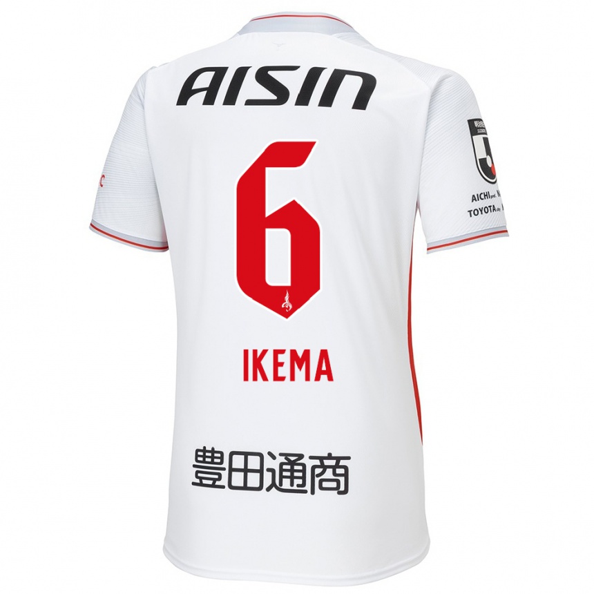 Women Football Kano Ikema #6 White Yellow Red Away Jersey 2024/25 T-Shirt Nz