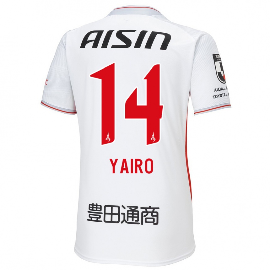 Women Football Mahito Yairo #14 White Yellow Red Away Jersey 2024/25 T-Shirt Nz