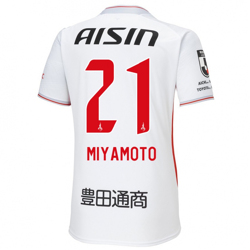 Women Football Kodai Miyamoto #21 White Yellow Red Away Jersey 2024/25 T-Shirt Nz