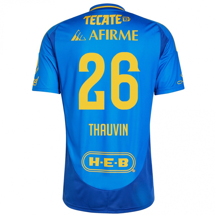 Women Football Florian Thauvin #26 Blue Yellow Away Jersey 2024/25 T-Shirt Nz