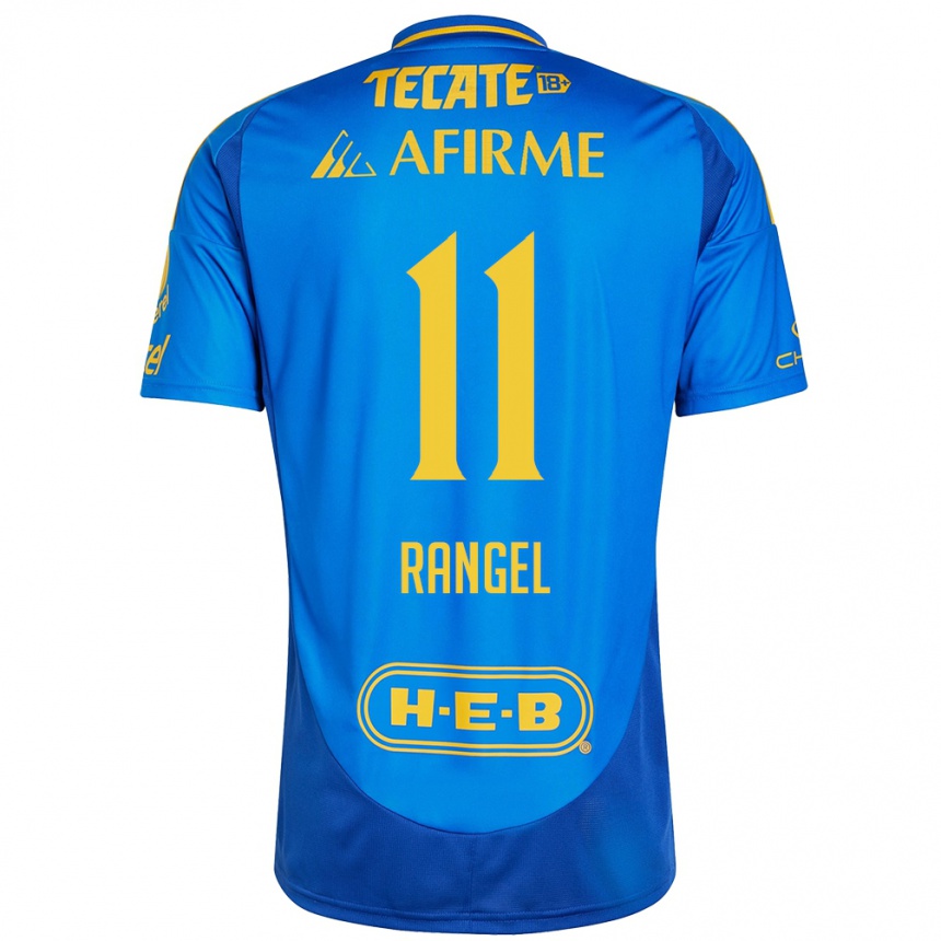 Women Football Nayeli Rangel #11 Blue Yellow Away Jersey 2024/25 T-Shirt Nz