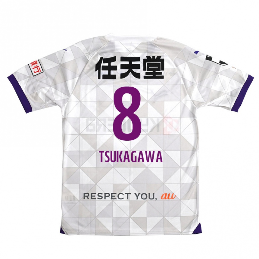 Women Football Koki Tsukagawa #8 White Purple Away Jersey 2024/25 T-Shirt Nz