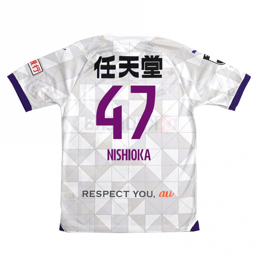 Women Football Yuma Nishioka #47 White Purple Away Jersey 2024/25 T-Shirt Nz