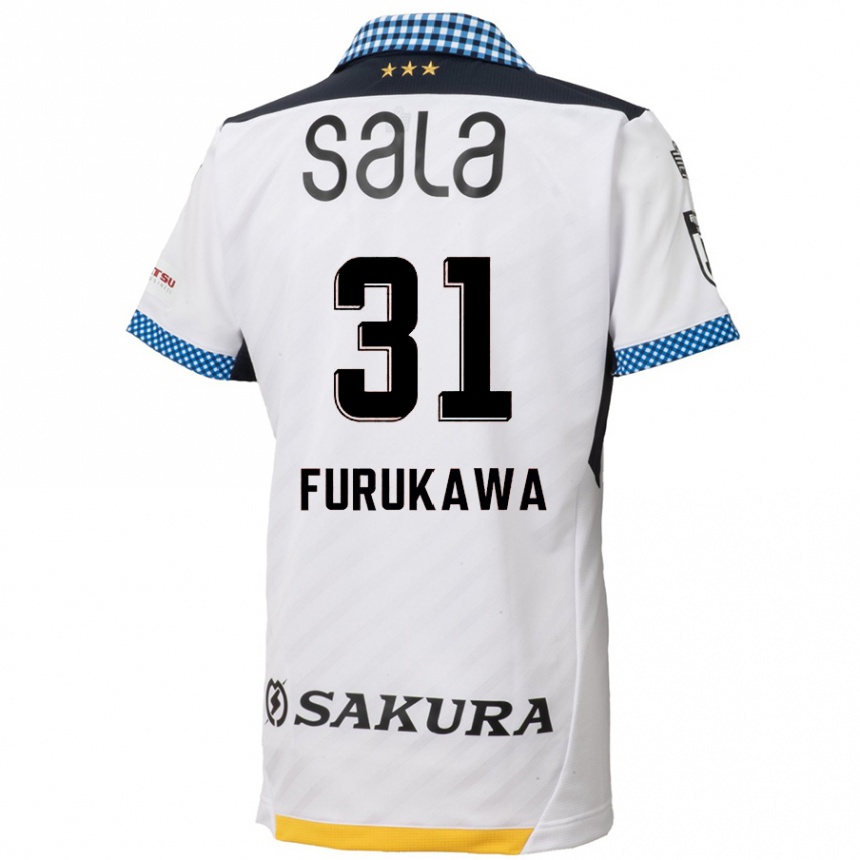 Women Football Yosuke Furukawa #31 White Black Away Jersey 2024/25 T-Shirt Nz