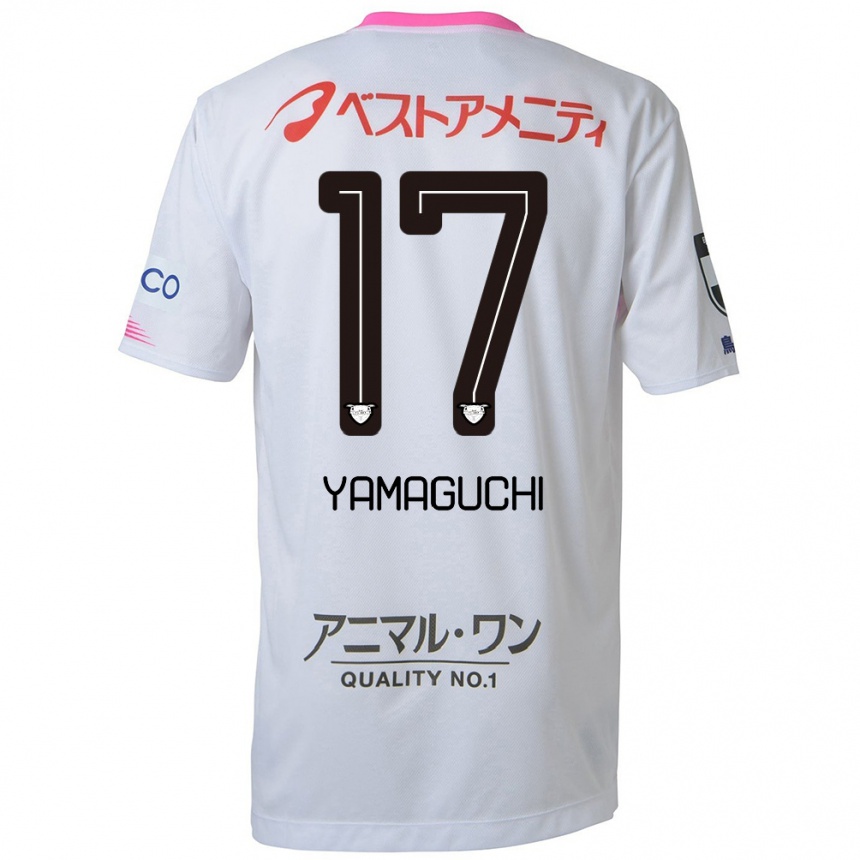 Women Football Hikaru Yamaguchi #17 White Blue Pink Away Jersey 2024/25 T-Shirt Nz