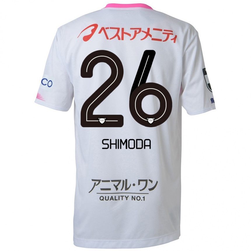 Women Football Yuta Shimoda #26 White Blue Pink Away Jersey 2024/25 T-Shirt Nz