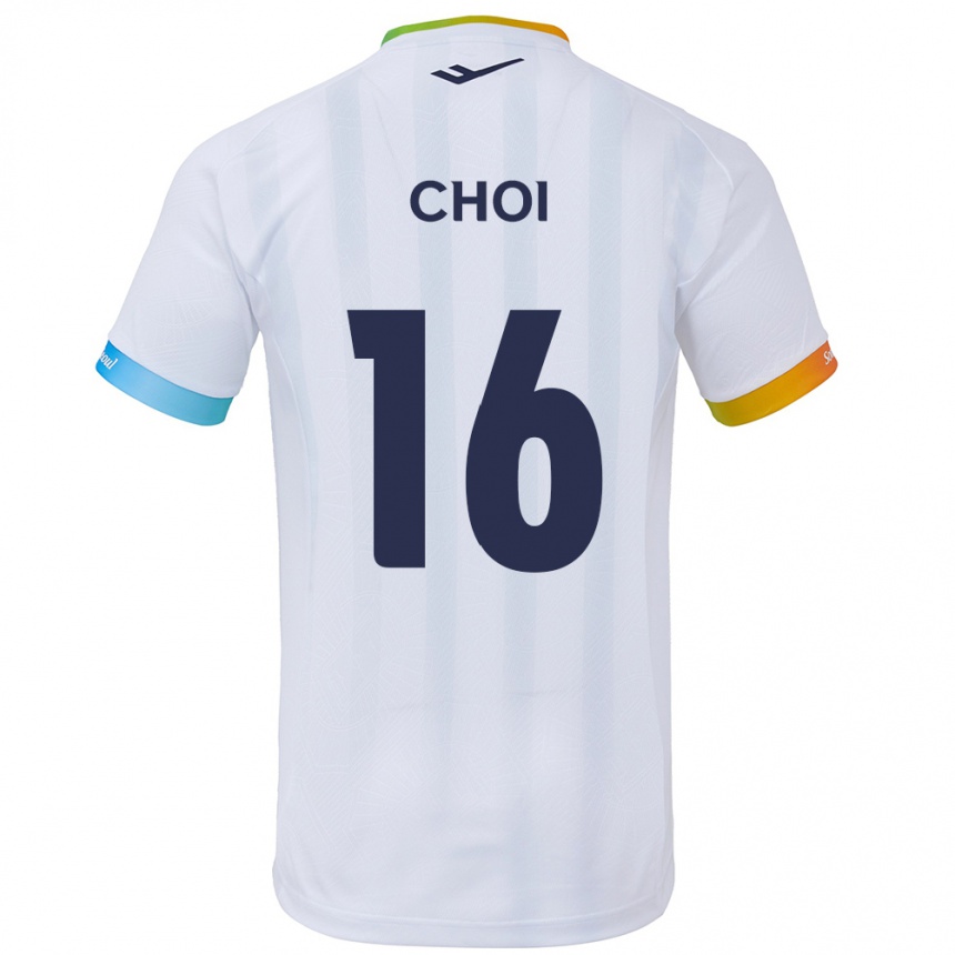 Women Football Jun Choi #16 White Blue Away Jersey 2024/25 T-Shirt Nz