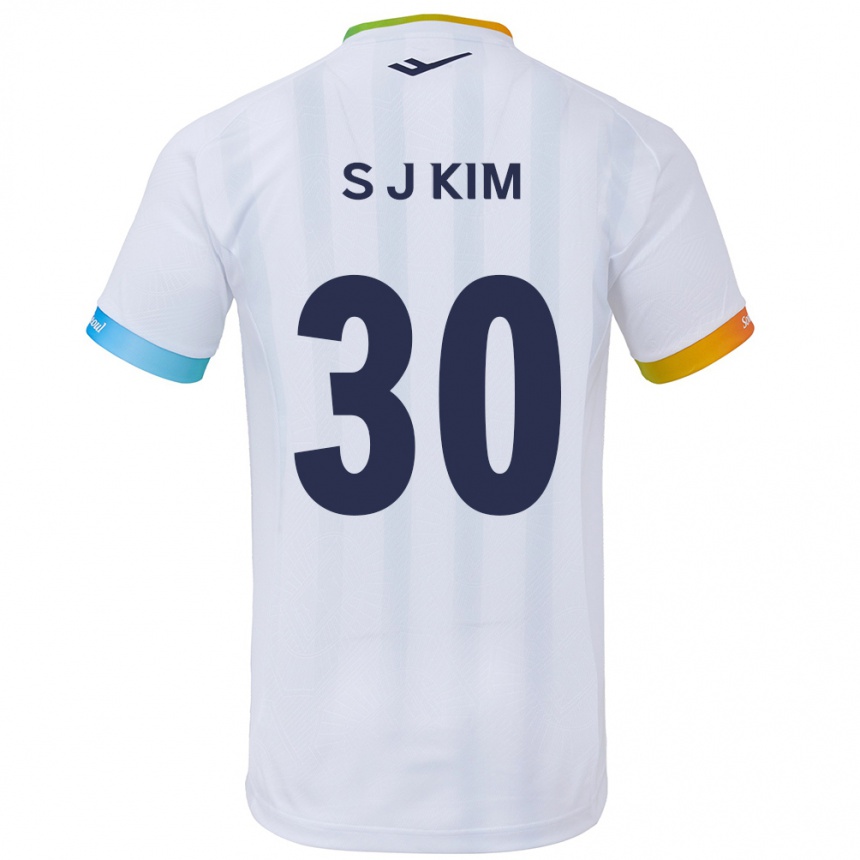 Women Football Ju-Sung Kim #30 White Blue Away Jersey 2024/25 T-Shirt Nz