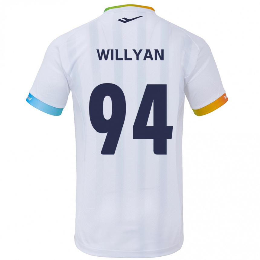 Women Football Willyan #94 White Blue Away Jersey 2024/25 T-Shirt Nz