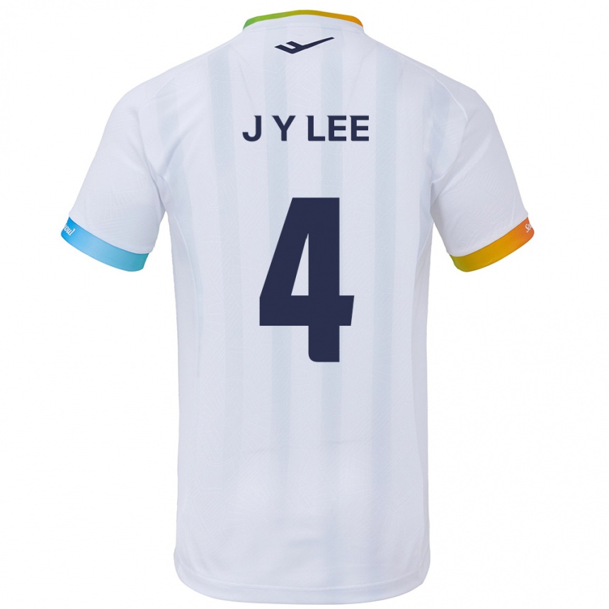 Women Football Young-Jun Lee #4 White Blue Away Jersey 2024/25 T-Shirt Nz