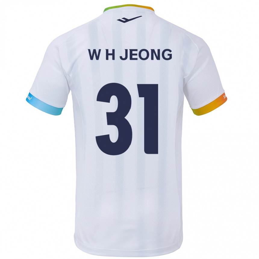 Women Football Hyun-Woong Jeong #31 White Blue Away Jersey 2024/25 T-Shirt Nz