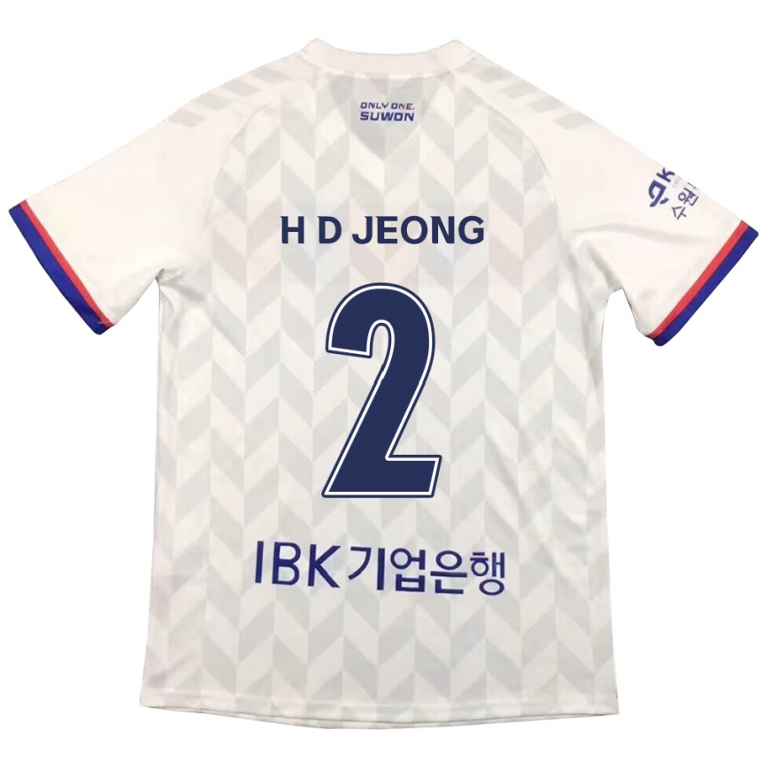 Women Football Dong-Ho Jeong #2 White Blue Away Jersey 2024/25 T-Shirt Nz