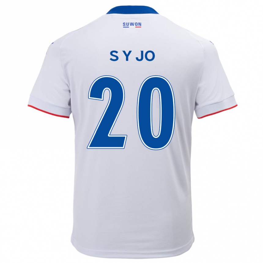 Women Football Yun-Seong Jo #20 White Blue Away Jersey 2024/25 T-Shirt Nz