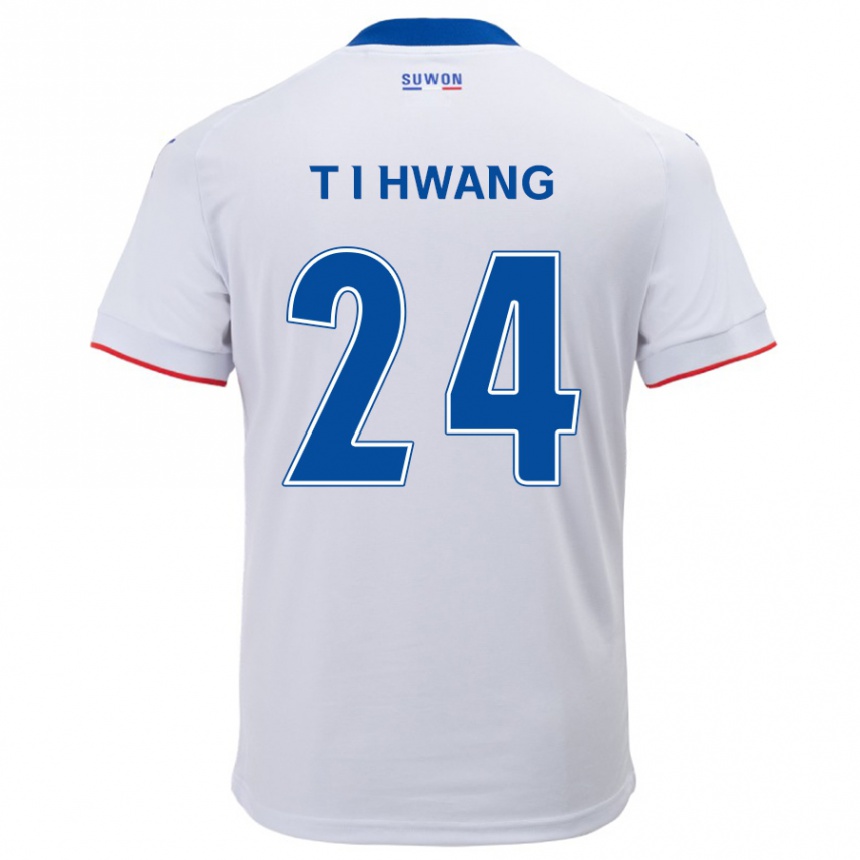 Women Football In-Taek Hwang #24 White Blue Away Jersey 2024/25 T-Shirt Nz