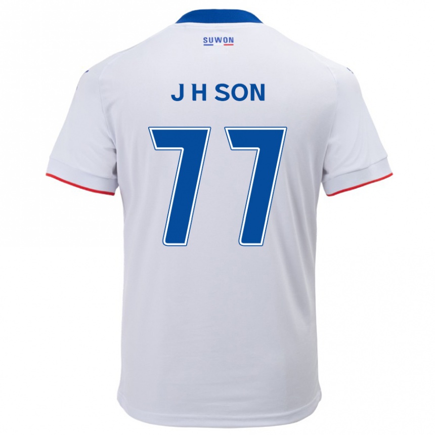 Women Football Ho-Jun Son #77 White Blue Away Jersey 2024/25 T-Shirt Nz