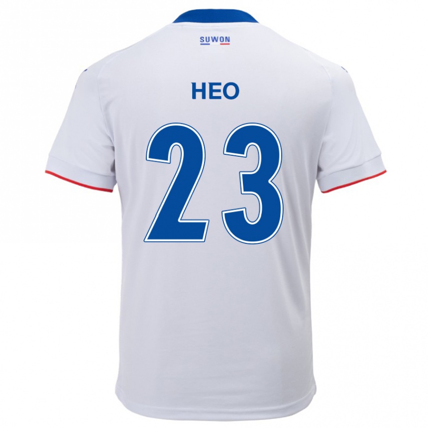 Women Football Hwan Heo #23 White Blue Away Jersey 2024/25 T-Shirt Nz