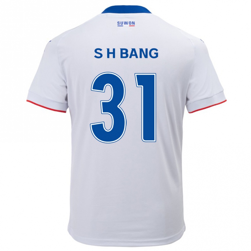 Women Football Hee-Sang Bang #31 White Blue Away Jersey 2024/25 T-Shirt Nz