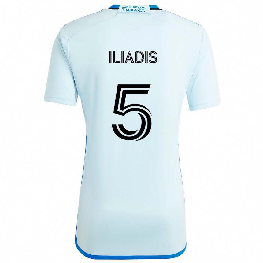 Women Football Ilias Iliadis #5 Ice Blue Away Jersey 2024/25 T-Shirt Nz