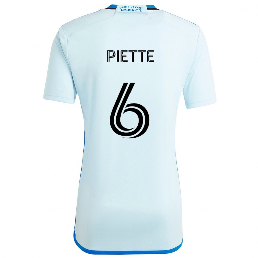 Women Football Samuel Piette #6 Ice Blue Away Jersey 2024/25 T-Shirt Nz