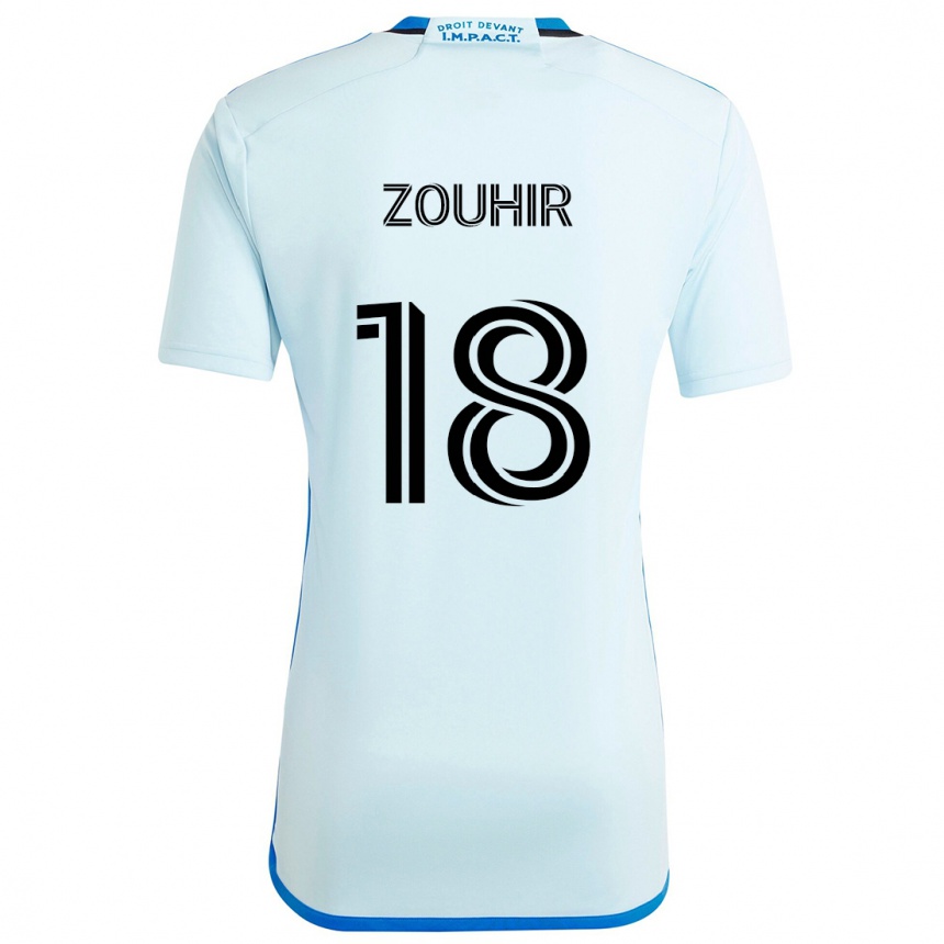 Women Football Rida Zouhir #18 Ice Blue Away Jersey 2024/25 T-Shirt Nz