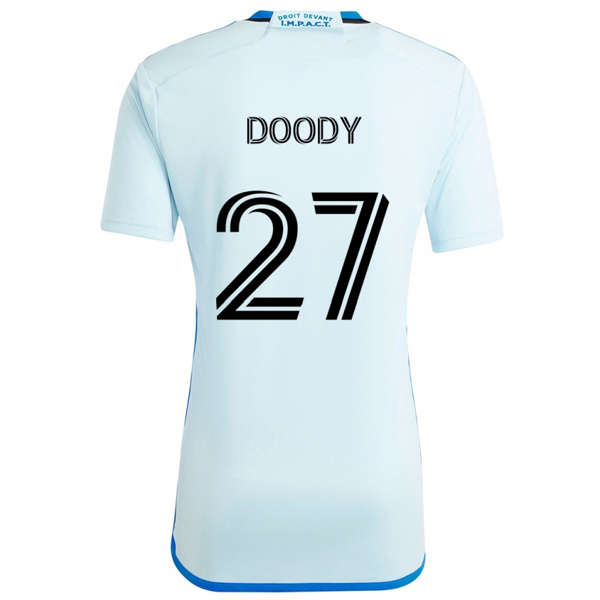 Women Football Grayson Doody #27 Ice Blue Away Jersey 2024/25 T-Shirt Nz