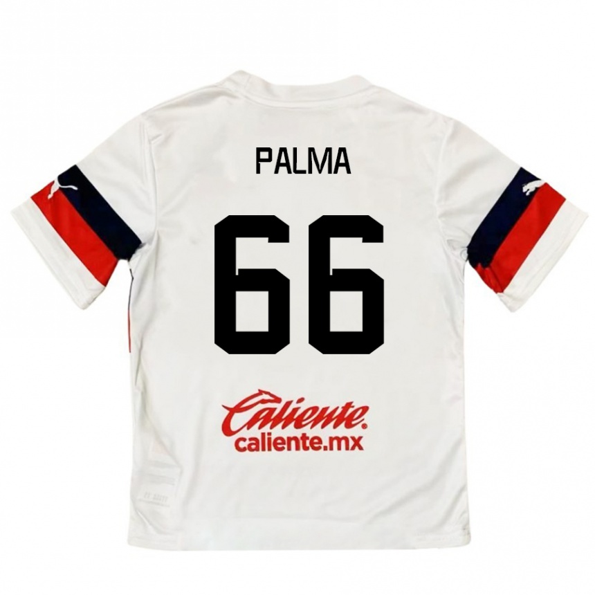 Women Football Arturo Palma #66 White Red Away Jersey 2024/25 T-Shirt Nz