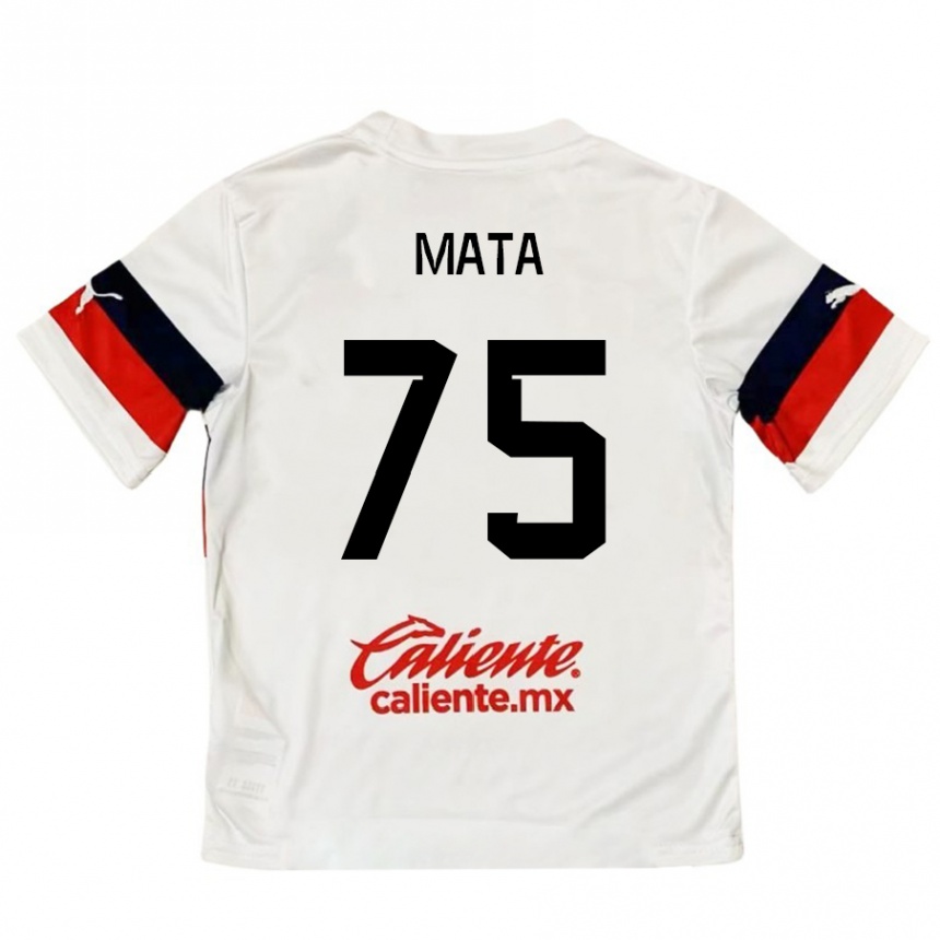 Women Football Hugo Mata #75 White Red Away Jersey 2024/25 T-Shirt Nz