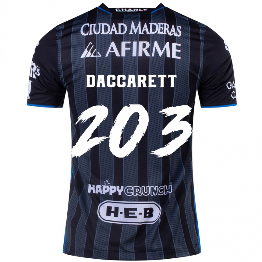 Women Football Juan Daccarett #203 White Black Away Jersey 2024/25 T-Shirt Nz