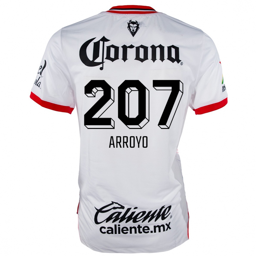 Women Football José Arroyo #207 White Red Away Jersey 2024/25 T-Shirt Nz