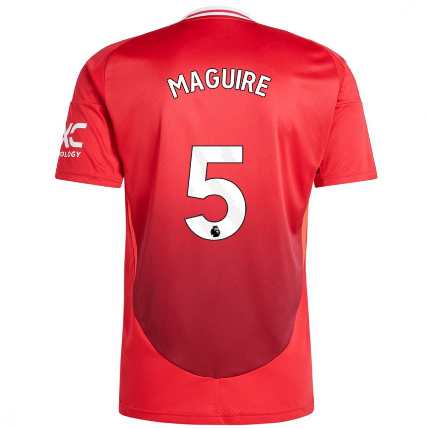 Kids Football Harry Maguire #5 Bright Red Home Jersey 2024/25 T-Shirt Nz