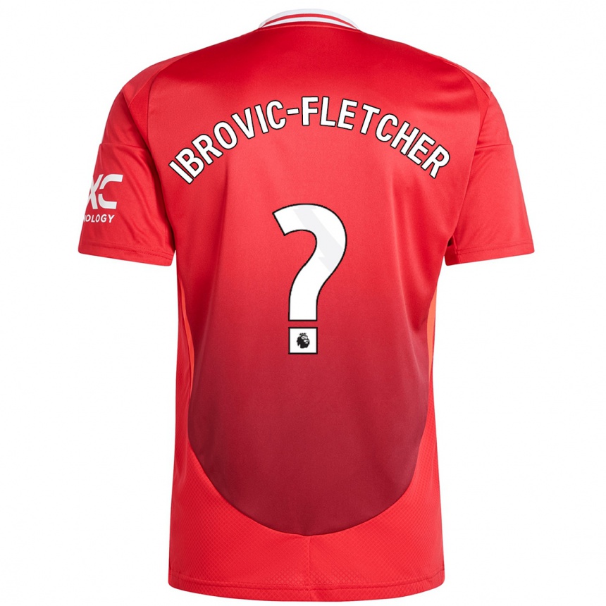 Kids Football Edward Ibrovic-Fletcher #0 Bright Red Home Jersey 2024/25 T-Shirt Nz