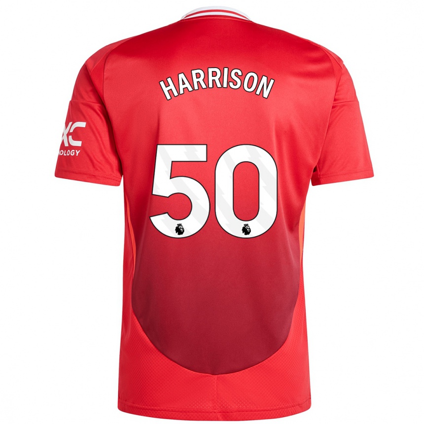 Kids Football Elyh Harrison #50 Bright Red Home Jersey 2024/25 T-Shirt Nz