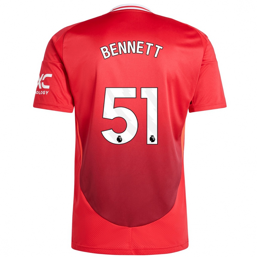 Kids Football Rhys Bennett #51 Bright Red Home Jersey 2024/25 T-Shirt Nz