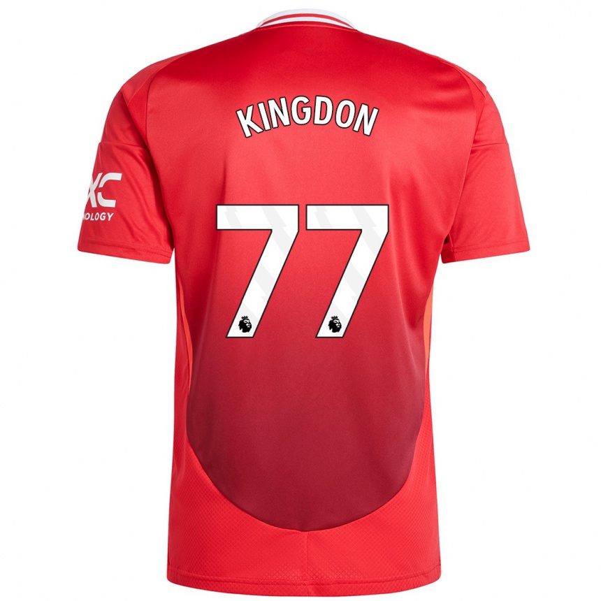 Kids Football Jack Kingdon #77 Bright Red Home Jersey 2024/25 T-Shirt Nz