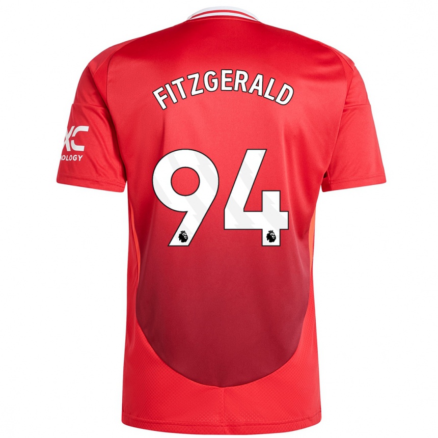 Kids Football Jayce Fitzgerald #94 Bright Red Home Jersey 2024/25 T-Shirt Nz