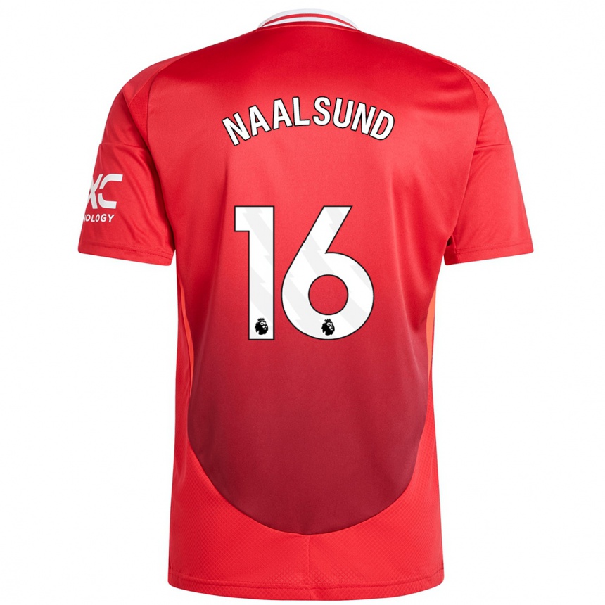 Kids Football Lisa Naalsund #16 Bright Red Home Jersey 2024/25 T-Shirt Nz