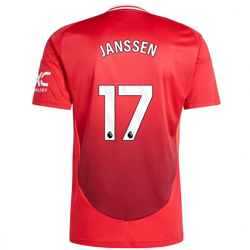 Kids Football Dominique Janssen #17 Bright Red Home Jersey 2024/25 T-Shirt Nz