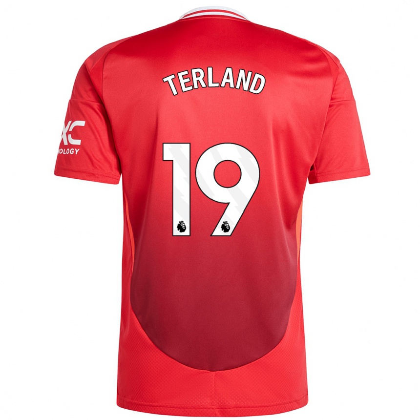 Kids Football Elisabeth Terland #19 Bright Red Home Jersey 2024/25 T-Shirt Nz