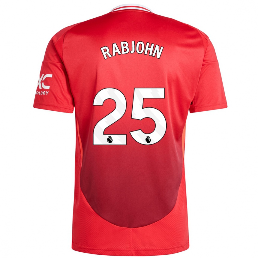 Kids Football Evie Rabjohn #25 Bright Red Home Jersey 2024/25 T-Shirt Nz