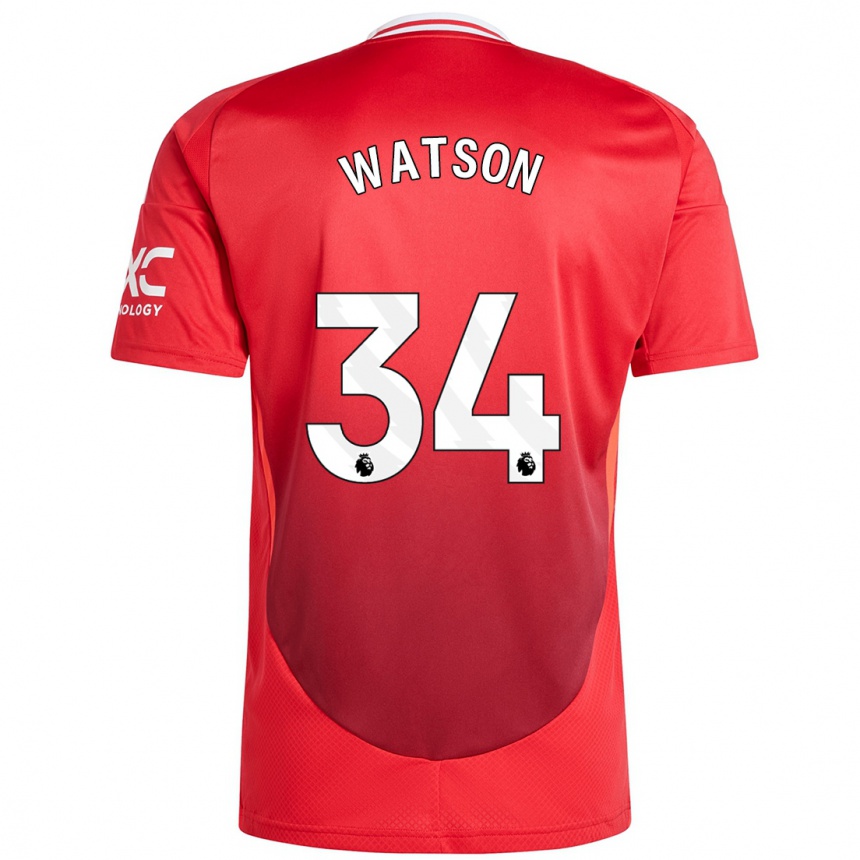 Kids Football Emma Watson #34 Bright Red Home Jersey 2024/25 T-Shirt Nz