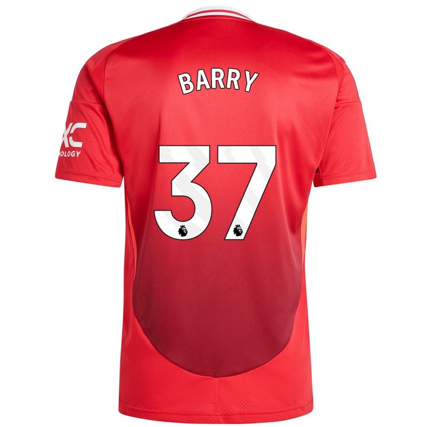 Kids Football Keira Barry #37 Bright Red Home Jersey 2024/25 T-Shirt Nz