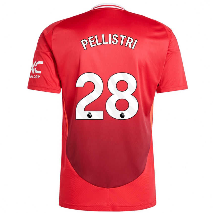 Kids Football Facundo Pellistri #28 Bright Red Home Jersey 2024/25 T-Shirt Nz